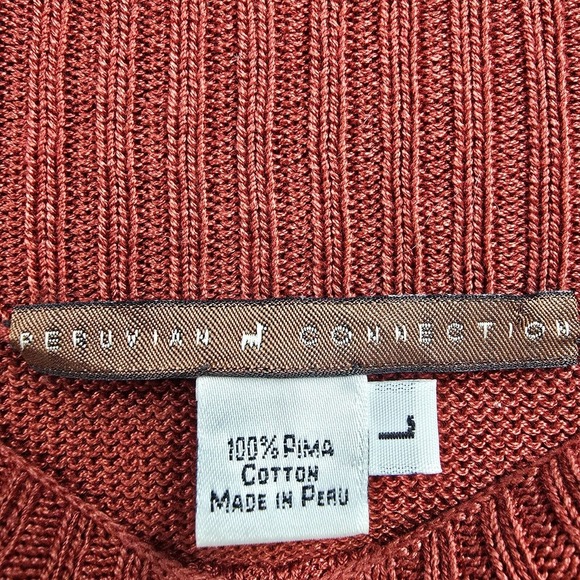 Peruvian Connection Womens Pima Cotton Knit Sweater Size Large Boho Office - Picture 5 of 11
